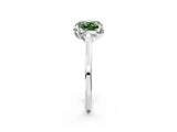 White gold Fancy Green Cushion Cut Diamond Solitaire Ring with Flower Prong Setting and Classic Band_73