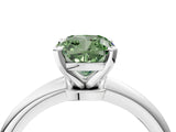 White gold Fancy Green Cushion Cut Diamond Solitaire Ring with Six-Prong Setting and Classic Band_300