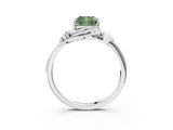 White gold Fancy Green Cushion Cut Diamond Solitaire Ring with Twist Band and Four-Prong Setting_84