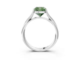 White gold Fancy Green Cushion Cut Diamond Solitaire Twist Band Prong Setting Ring_99
