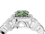 White gold Fancy Green Cushion Cut Halo Diamond Split Shank Engagement Ring with Four-Prong Setting_10
