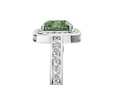 White gold Fancy Green Cushion  Cut Halo Pave Split Shank Prong Setting Ring_73