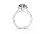 White gold Fancy Green Cushion Cut Halo Round Diamond Solitaire Engagement Ring with Pave Band and Four-Prong Setting_27