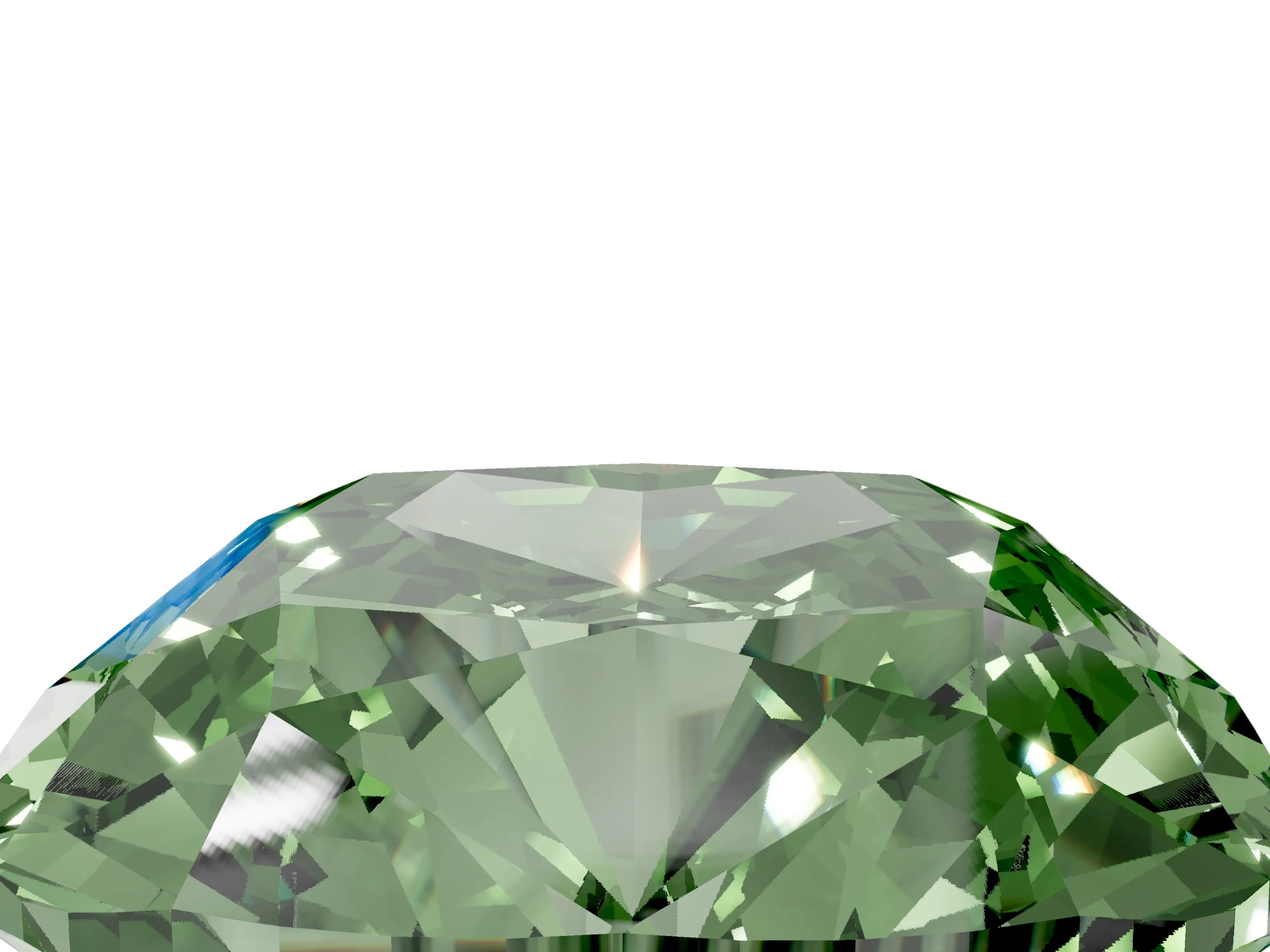 White gold Fancy Green Cushion Cut Halo Round Diamond Solitaire Ring with Pavé Band and Four-Prong Setting_5
