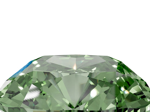 White gold Fancy Green Cushion Cut Halo Round Diamond Solitaire Ring with Pavé Band and Four-Prong Setting_5