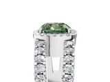 White gold Fancy Green Cushion  Cut Halo Split Shank Diamond Ring with Four-Prong Setting_50