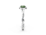 White gold Fancy Green Cushion Cut Halo Twist Band with Four-Prong Setting_2