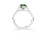 White gold Fancy Green Cushion Cut Solitaire Cathedral Diamond Engagement Ring with Channel-Set Band and Four-Prong Setting_18