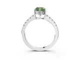 White gold Fancy Green Cushion Cut Solitaire Diamond Engagement Ring with Pavé Band and Six-Prong Setting_27