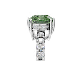 White gold Fancy Green Cushion Cut Solitaire Diamond Engagement Ring with Pavé Band and Six-Prong Setting_29