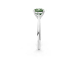 White gold Fancy Green Cushion Cut Solitaire Diamond Ring with Six-Prong Setting and Classic Band_182