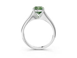 White gold Fancy Green Cushion Cut Solitaire Diamond Ring with Six-Prong Setting and Classic Band_183