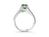 White gold Fancy Green Cushion Cut Solitaire Diamond Ring with Six-Prong Setting and Classic Band_28
