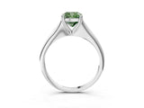 White gold Fancy Green Cushion Cut Solitaire Diamond Ring with Six-Prong Setting and Classic Band_46