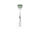 White gold Fancy Green Cushion Cut Solitaire Diamond Ring with Six-Prong Setting and Classic Band_63