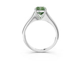 White gold Fancy Green Cushion Cut Solitaire Diamond Ring with Six-Prong Setting and Classic Band_64