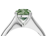 White gold Fancy Green Cushion Cut Solitaire Diamond Ring with Six-Prong Setting and Classic Band_65