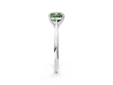White gold Fancy Green Cushion Cut Solitaire Diamond Ring with Six-Prong Setting and Classic Band_75