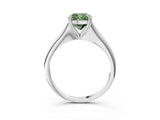 White gold Fancy Green Cushion Cut Solitaire Diamond Ring with Six-Prong Setting and Classic Band_76
