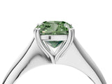 White gold Fancy Green Cushion Cut Solitaire Diamond Ring with Six-Prong Setting and Classic Band_77