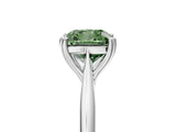 White gold Fancy Green Cushion Cut Solitaire Diamond Ring with Six-Prong Setting and Classic Band_78