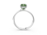 White gold Fancy Green Cushion  Cut Solitaire Engagement Ring with Four-Prong Setting and Classic Band_24