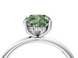 White gold Fancy Green Cushion  Cut Solitaire Engagement Ring with Four-Prong Setting and Classic Band_25
