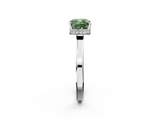 White gold Fancy Green Cushion  Cut Solitaire Engagement Ring with Four-Prong Setting on a Classic Band_22