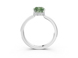 White gold Fancy Green Cushion  Cut Solitaire Engagement Ring with Four-Prong Setting on a Classic Band_23
