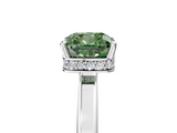 White gold Fancy Green Cushion  Cut Solitaire Engagement Ring with Four-Prong Setting on a Classic Band_25
