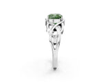 White gold Fancy Green Cushion Cut Solitaire Intertwined Band Prong Setting Ring_2