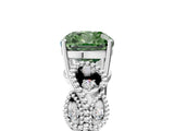 White gold Fancy Green Cushion Cut Solitaire Milgrain Leaf Band with Prong Setting_17