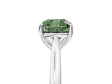 White gold Fancy Green Cushion  Cut Solitaire Ring with Cathedral Band and Four-Prong Setting_85