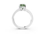 White gold Fancy Green Cushion  Cut Solitaire Ring with Four-Prong Setting and Classic Band_43