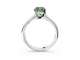 White gold Fancy Green Cushion  Cut Solitaire Ring with Four-Prong Setting on a Classic Band_39