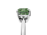 White gold Fancy Green Cushion  Cut Solitaire Ring with Four-Prong Setting on a Classic Band_41