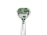 White gold Fancy Green Cushion  Cut Solitaire Ring with Thin Band and Four-Prong Setting_21