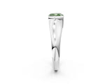 White gold Fancy Green Cushion Cut Solitaire Tension Set Diamond Ring with Split Shank Band_14