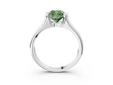 White gold Fancy Green Cushion Cut Solitaire Tension Set Diamond Ring with Split Shank Band_15