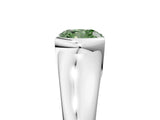 White gold Fancy Green Cushion Cut Solitaire Tension Set Diamond Ring with Split Shank Band_17