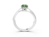 White gold Fancy Green Cushion  Cut Solitaire Twist Band Ring with Four-Prong Setting_40