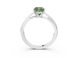 White gold Fancy Green Cushion  Cut Solitaire Twist Band Ring with Four-Prong Setting_57