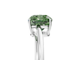 White gold Fancy Green Cushion  Cut Solitaire Twist Band Ring with Four-Prong Setting_59
