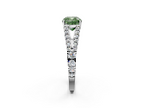 White gold Fancy Green Cushion  Cut Split Shank Pave Diamond Engagement Ring with Four-Prong Setting_26
