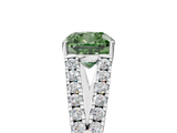 White gold Fancy Green Cushion  Cut Split Shank Pave Diamond Engagement Ring with Four-Prong Setting_29