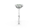 White gold Fancy Green Cushion  Diamond Cluster Halo Solitaire with Four-Prong Setting_107