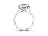 White gold Fancy Green Cushion  Diamond Cluster Halo Solitaire with Four-Prong Setting_108