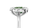 White gold Fancy Green Cushion  Diamond Cluster Halo Solitaire with Four-Prong Setting_110