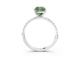 White gold Fancy Green Cushion  Diamond Pavé Band with Six-Prong Setting_36