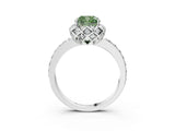 White gold Fancy Green Cushion  Diamond Solitaire Ring with Shared Prong Pavé Band_15